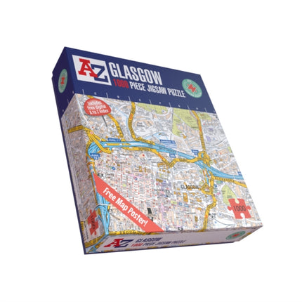 AZ Map of Glasgow 1000 Piece Jigsaw
