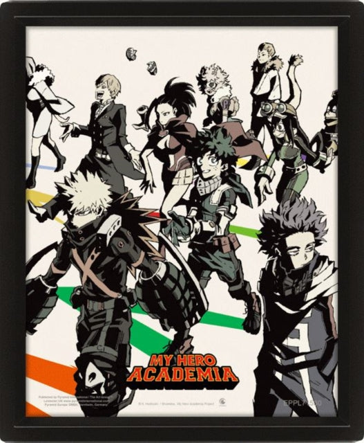 My Hero Academia S5 Heroes  Villains 3D Lenticular Poster Framed