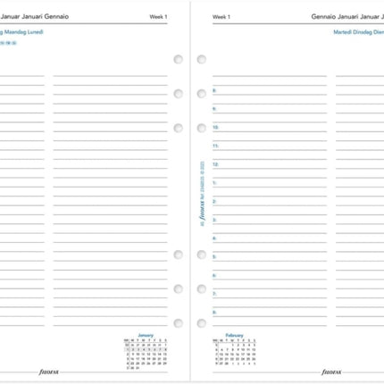 Filofax A5 day per page 5 language appointments diary  2023