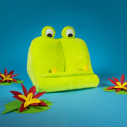 Bookmonster Grün  Lesekissen für Bücher und Tablets  Buchständer  Tablethalter  Lesehillfe  Deutsche Ausgabe