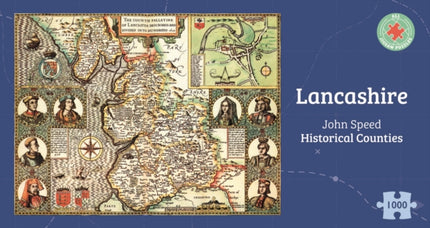 Lancashire Historical 1610 Map 1000 Piece Puzzle