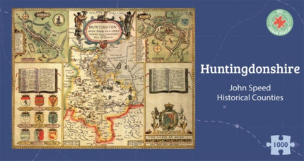 Huntingdonshire Historical 1610 Map 1000 Piece Puzzle