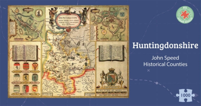 Huntingdonshire Historical 1610 Map 1000 Piece Puzzle