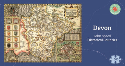 Devon Historical 1610 Map 1000 Piece Puzzle