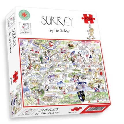 Map of Surrey Jigsaw 1000 Piece Puzzle