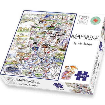 Map of Hampshire Jigsaw 1000 Piece Puzzle