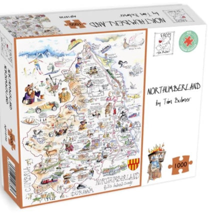 Map of Northumberland Jigsaw 1000 Piece Puzzle