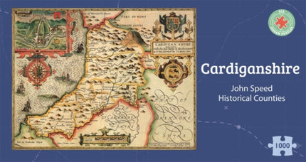 Cardiganshire Historical 1610 Map 1000 Piece Puzzle