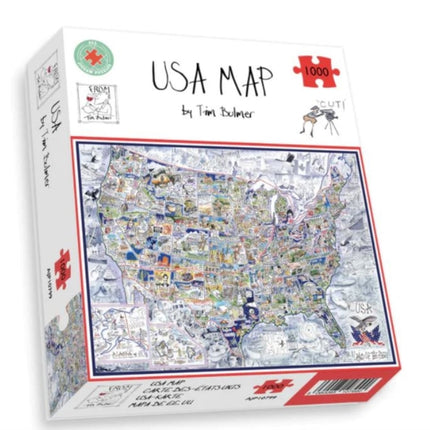 Map of USA Jigsaw 1000 Piece Puzzle