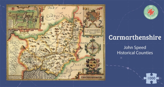 Carmarthenshire Historical 1610 Map 1000 Piece Puzzle