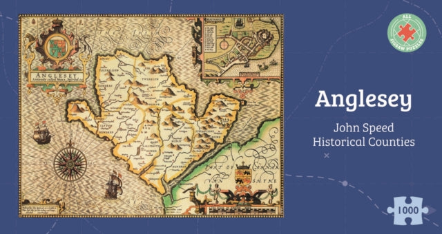 Anglesey Historical 1610 Map 1000 Piece Puzzle