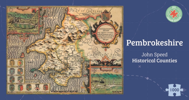 Pembrokeshire Historical 1610 Map 1000 Piece
