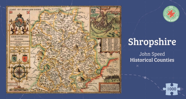 Shropshire Historical 1610 Map 1000 Piece Puzzle