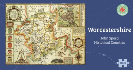 Worcestershire Historical 1610 Map 1000 Piece Puzzle