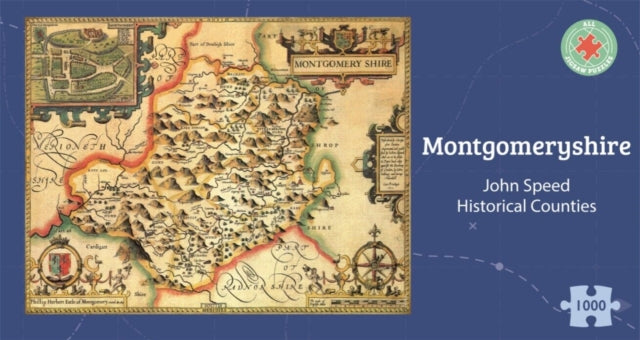 Montgomeryshire Historical 1610 Map 1000 Piece Puzzle