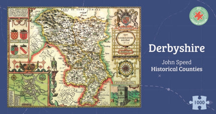 Derbyshire Historical 1610 Map 1000 Piece Puzzle