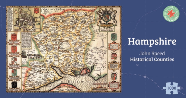 Hampshire Historical 1610 Map 1000 Piece Puzzle