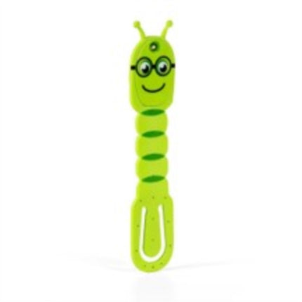 Flexilight Pals Leselicht Bookworm  grün  2 in 1 Leselampe  Lesezeichen  LED Leselicht  Geschenk für Leser Buchliebhaber  Deutsche Ausgabe Superleicht und voll flexibel
