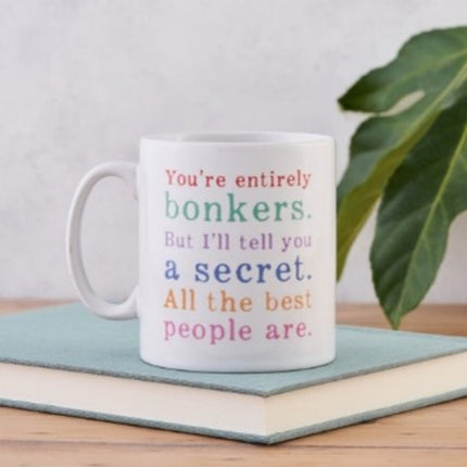 Alice in Wonderland Gift  Bonkers Mug  Rainbow