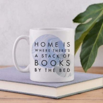 Literary Mug  A Stack Of Books  Marble Design