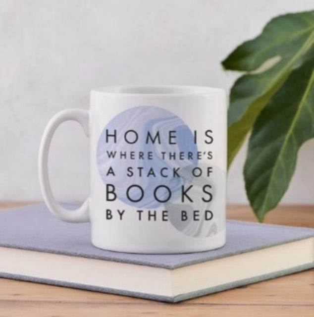 Literary Mug  A Stack Of Books  Marble Design