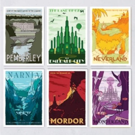 Fictional Travel Poster  12 Postcard Set