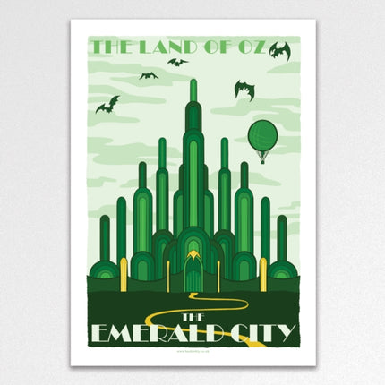 Emerald City Vintage Travel Poster A3 Art Print