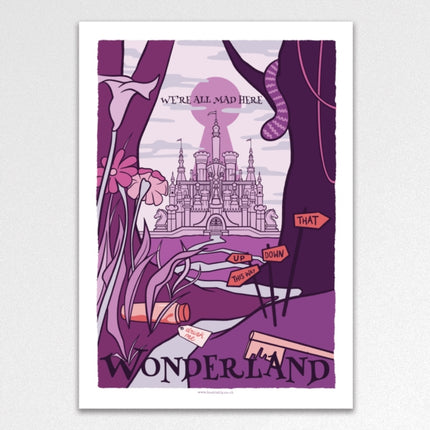 Wonderland Vintage Travel Poster A3 Art Print