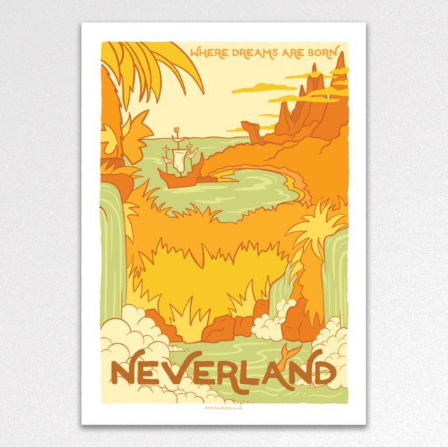 Neverland Vintage Travel Poster A3 Art Print