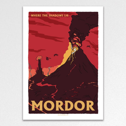 Mordor Vintage Travel Poster A3 Art Print