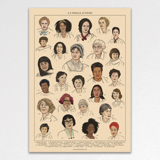 AZ Female Authors A3 Art Print