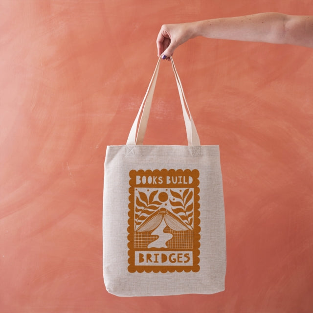 Books Build Bridges  Literary Tote Bag