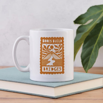 Books Build Bridges  Literary Mug