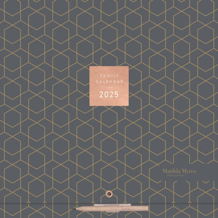 Matilda Myres Grey Planner Wall Calendar 2025