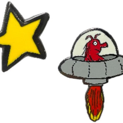 UFO  Star Pin Badge Set