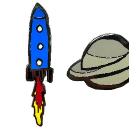 Rocket  Planet Pin Badge Set