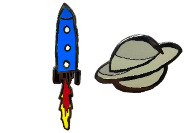 Rocket  Planet Pin Badge Set