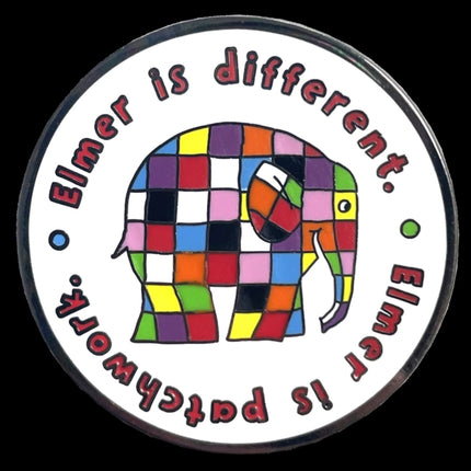 Elmer is Patchwork Pin Badge