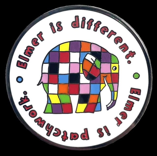 Elmer is Patchwork Pin Badge