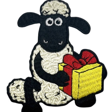 Shaun with Present Sew On Patch