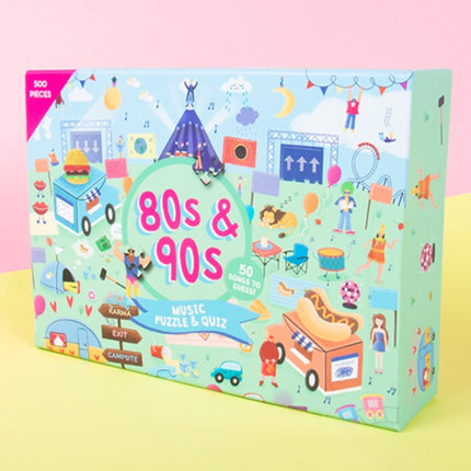 80s  90s Song Title Music Puzzle  Quiz. 500 Piece