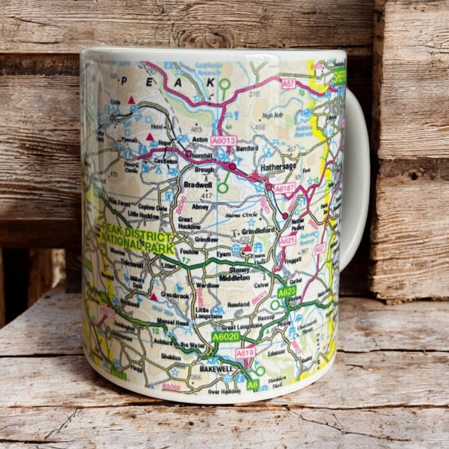 OS Map Ceramic Mug  Peak District National Park