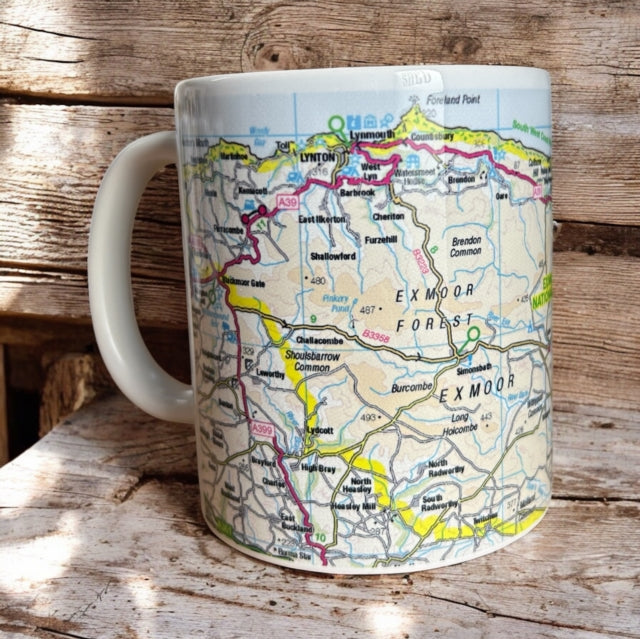 OS Map Ceramic Mug  Exmoor National Park