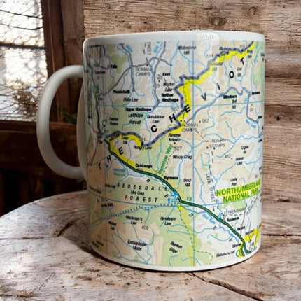 OS Map Ceramic Mug  Northumberland National Park