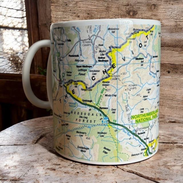 OS Map Ceramic Mug  Northumberland National Park