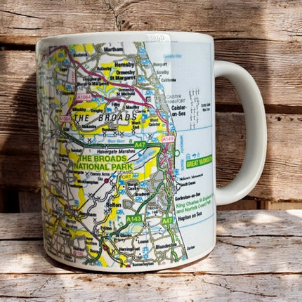 OS Map Ceramic Mug  The Broads