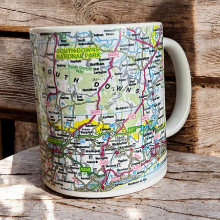 OS Map Ceramic Mug  South Downs National Park