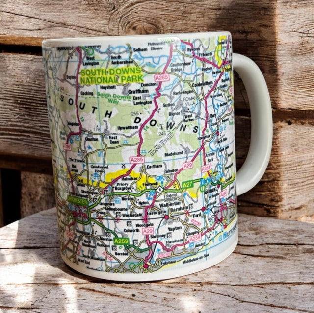 OS Map Ceramic Mug  South Downs National Park
