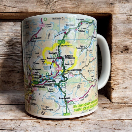 OS Map Ceramic Mug  Snowdonia National Park
