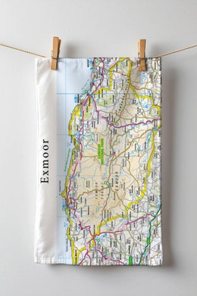 OS Map Teatowel  Exmoor National Park